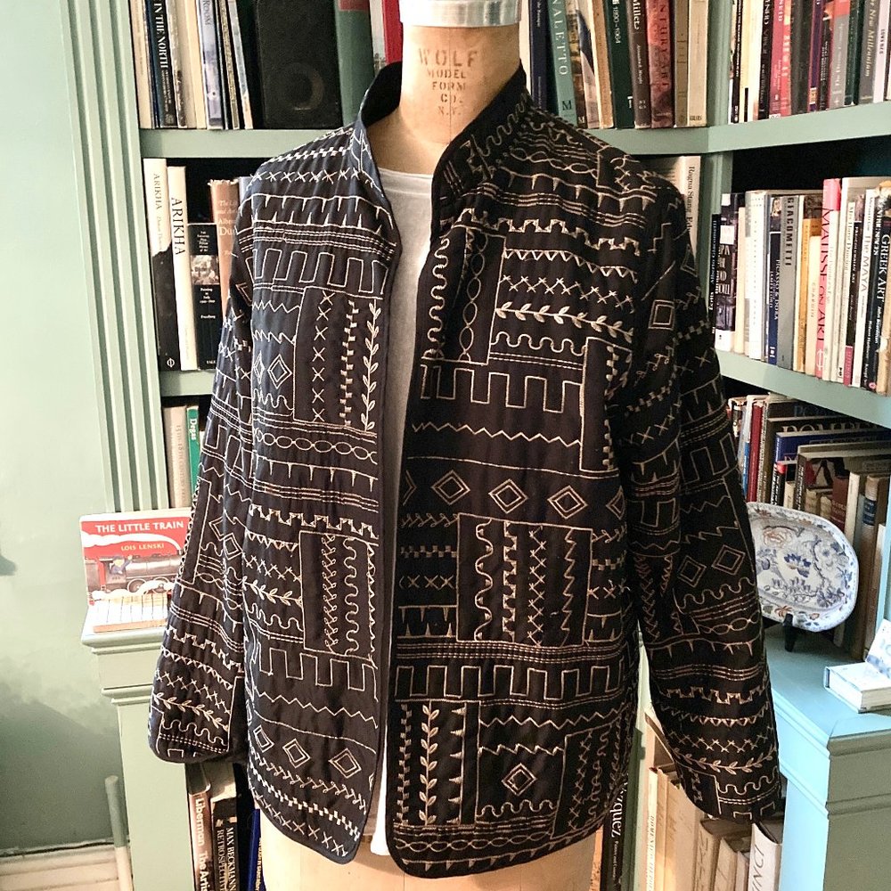 Alfred Dunner Embroidered Boho Open Jacket